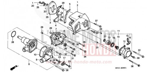 POMPE A EAU (VFR750FR/FS/FT/FV) VFR750FS de 1995